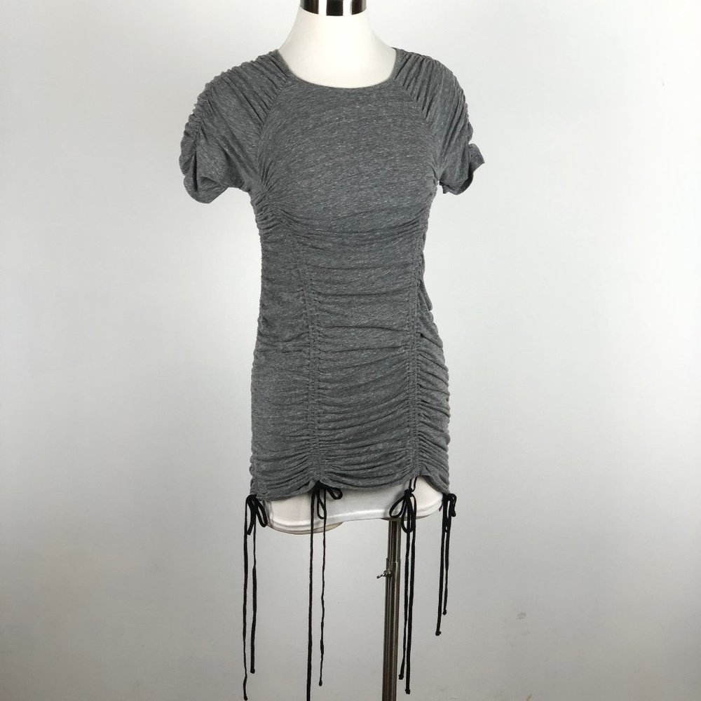 Cinq A Sept Estella Ruched Tied Drawstring Jersey Tee Mini Dress Size S